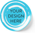 100 Custom Vinyl Stickers - Upload Your own Image, Text, Design, Logo - Personalized Logo Labels for Handmade, Packaging, Bottle, Jars, Candle, Brand Stickers (Blue Swirls, 3x3)