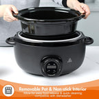 7-Quart Programmable Slow Cooker with Nonstick Removable Ceramic Pot, 3 Temp Settings, Dishwasher Safe
