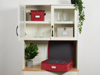 Covermates Keepsakes Dish Storage Box - Stackable, Reinforced Handles, China Storage, Red Heather
