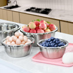 Stainless Steel Mixing Bowls-6 Piece Metal Meal Prep Bowls, Nesting Bowls for Easy Storage,Great for Cooking, Baking, Salad