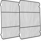P&P CHEF Cooling Baking Rack Pack of 2, Stainless Steel Cooling Racks for Cooking Baking Roasting Grilling Drying, Dense Wires & Smooth Edge, Easy to clean, Black, 16.6" x 11.5"