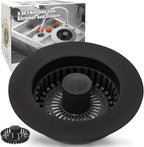 Kitchen Sink Drain Strainer, 3 in 1 Pop Up Kitchen Sink Stopper, with An Extra Basket Strainer, Universal for US Standard 3-1/2 Inch, Black