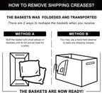 OIAHOMY 3 Pack Storage Basket for Organizing, 13''X9.85''X8.7'' Storage Bins,Woven Basket Basket with Handles, Toy Storage Basket Bin,Stylish Room Decor Basket, White & Grey variegated