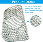 1 Pcs Kitchen Sink Mat, Grey Rear Drain Folding Non-slip Silicone Sink Mat Heat Resistant, for Kitchen Stainless Ceramic Bottom Protectors