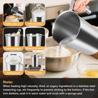 2000ml Stainless Steel Measuring Cup 64 oz with Handle and Glass Lid, Metal Measuring Pitchers with ML/Ounce Scale, Large Mouth Graduated Beakers