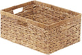 StorageWorks Extra Large Wicker Baskets for Organizing, Water Hyacinth Storage Basket with Built-in Handles, 1 Pack