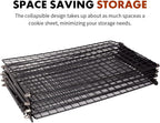 ShellKingdom 4 Tier Collapsible Cooling Rack, Outdoor Camping Picnic Shelf, Wire Cooling Rack for Baking, Cookies, Cake, Roasting, Grilling, Drying Rack - Black