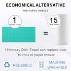 Homaxy 100% Cotton Terry Kitchen Towels(Turquoise, 13 x 28 inches), Checkered Designed, Soft and Super Absorbent Dish Towels, 4 Pack