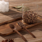 3 Pack 250ml / 8.5oz Clear Glass Spice Jar with Acacia Wooden Lid and Spoon, Classic Style, Kitchen Storage Container, 3.2 inches (diameter) x 3.5 inches (height)