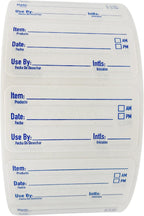 2x1 Dissolvable Food Labels, 250 Label Stickers, Bottle Labels for Storage Bins, Sticker Labels for Food containers, (250, Blue)