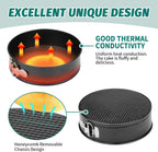 SHIKORI Cake Pan Set for Baking, Non-Stick Springform Pans Set of 3 (4, 7, 9 inch), Round Cake Pans,Cheesecake Pan, Leak-Proof Cake Pans with Removable Bottom-Black 3 Pcs