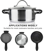 4 Pcs Non-Slip Silicone Hot Handle Holder & Assist Grips, Potholder for Cast Iron Skillets, Heat Resistant Handle Cover Sleeve for Frying Pans, Casserole, Cookware Handles, Black