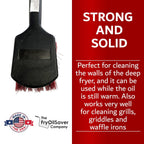 20" Deep Fryer Cleaning Brush by FryOilSaver Co., Up to 425F High Heat Resistant Pot Cleaning Brush for Kitchen Deep Fryers, Griddle, Grills, Ovens & Waffle Maker for Food Service & Restaurant - 90049