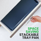 NutriChef Non-Stick XL Cookie Sheet for Baking - Premium Extra Large Carbon Steel Baking Tray for Cookies, Jelly Rolls, Pastries, & More - Blue Diamond, 22" x 16"