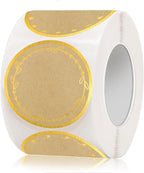 2" Kraft Label Stickers for Jars and Lids, 6 Different Gold Border Designs, Kraft Sticker Labels use for Pantry, Mason Jars, Canning, Bottles- 500pcs