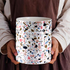 Kitchen Utensil Holder,7.2″Extra Large Stable Terrazzo Marble Pattern Ceramic Utensil Crock,Utensil Organizer for Countertop,Kitchen Decor,Utensil Holder for Housewarming,Wedding Gift Pink