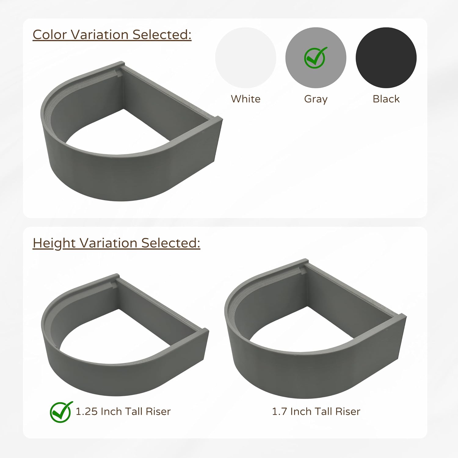 Drip Tray Mug/Cup Riser Made for the Keurig to Reduce Splashes - Riser Only (Gray, K-Mini 1.25 Inches Tall)