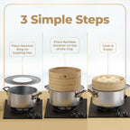 Prime Home Direct Stainless Steel Steamer Ring | Fits 7 to 12-Inch Bamboo Steamer Basket | Steaming Ring for Asian Chinese Wok, Food, Dumpling, Dim Sum, Steam Pot Accessories Metal Cooking Rim Adapter