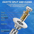 Sink Stopper Hair Catcher, Pop-up Sink Drain Strainer with Removable Stainless Steel Strainer Basket Hair Catcher, Bathroom Sink Strainer for Bathroom Sink Stopper Replacement (3PCS)