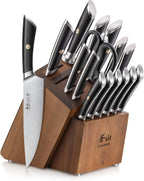 Cangshan ELBERT Series German Steel Forged Knife Block Sets (17-Piece, Black)