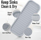 Zulay Kitchen (9x3.5) Silicone Sponge Holder for Kitchen Sink - Flexible Multipurpose Soap Tray - Sink Organizer for Kitchen, Bathroom, Makeup, Trinkets & More (Grey)
