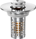 Sink Drain Stopper, 3-in-1 Pop Up Sink Strainer with Removable Hair Catcher for Bathroom Sink, Universal 1.1-2.36 Inch Drain Cover, 2PCS, Brass Core (New/1PCS)