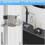 Stylish and Functional Dish Towel Holder - Keep Your Kitchen Rags and Dishcloths Neat and Within Reach with This Sink Dish Cloth Holder and Storage Rack! (1, silvery)