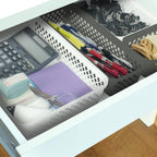 Glad Plastic Storage Basket Set - Multipurpose Drawer Trays, Kitchen Pantry Containers, and Bathroom Bins - 6 Pack Narrow Organizers, White