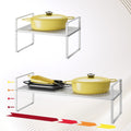 Hole Pattern Expandable Shelf Organizer,1Pack 10.2" Wide Easy to Assemble Cabinet Organizer Shelf, 16.5~27.1" Adjustable Height&Stackable Spice Organization for Cupboard, White