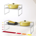 Hole Pattern Expandable Shelf Organizer,1Pack 10.2" Wide Easy to Assemble Cabinet Organizer Shelf, 16.5~27.1" Adjustable Height&Stackable Spice Organization for Cupboard, White