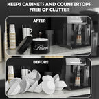 Black Basket Coffee Filter Holder With Lid - Round Container for Counter Storage - Rustic Farmhouse Bar Accessories Decor