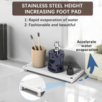 Quick Dry Sink Caddy Kitchen Sink Organizer, Water Absorbing Stone Tray for Sink, Stone Drying Tray, Diatomite Faucet Mat & Protector, Dispenser Sponge Holder, Stone Soap Tray for Bathroom Counter