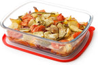 NUTRIUPS 9x11-Inch, 3 QT Rectangle Glass Baking Dish with Lid, Deep Glass Pan for Cooking, Oven Dishwasher and Microwave Safe