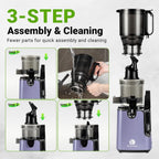 Ventray Cold Press Juicer, 5.1'' Extra Large Feed Chute Slow Masticating Juicer Machine for Whole Vegetables & Fruits, 250w, High Juice Yield, Easy to Clean with Brush, Great for Batch Juicing