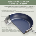 Nuwave 12pc Forged Lightweight Cookware Set, G10 Healthy Duralon Ceramic Ultra Non-Stick Coating, Vented Tempered Glass Lids, Stay-Cool Handles, Induction-Ready & Works on All Cooktops, PFAS Free