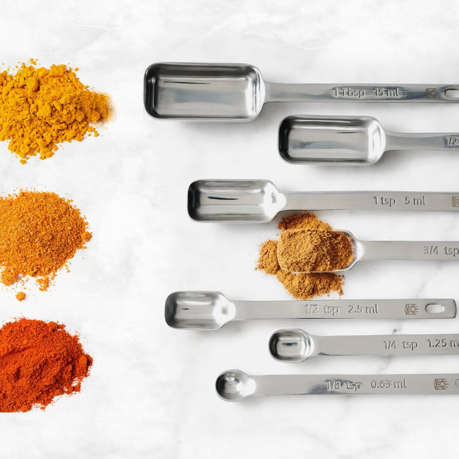 King Arthur Baking Company Spice Measuring Spoons, 18/8 Stainless Steel, 7-Piece Set