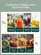 Juicer Machines, Juilist 3" Wide Mouth Juicer Extractor, for Vegetable and Fruit with 3-Speed Setting, 400W Motor, Easy to Clean, Green