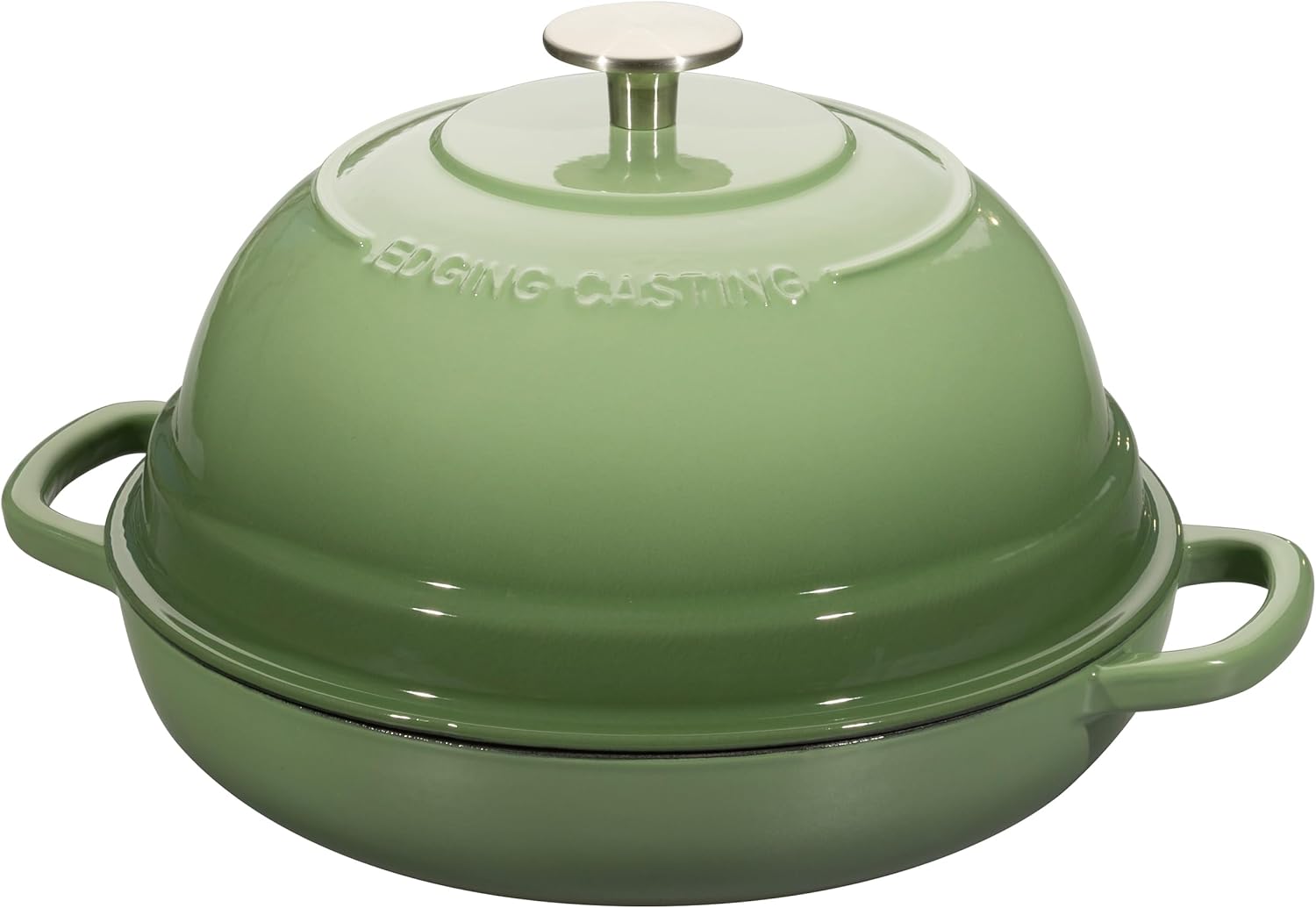 Enameled Cast Iron Dutch Oven Pot with Lid, Round Bread Oven for Homemade Sourdough Bread Baking, 6 Quart, Pistachio Green