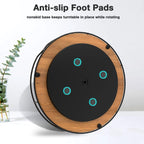 Lazy Susan Turntable Organizer for Cabinet Pantry Kitchen Countertop Refrigerator Cupboard, Pine Wood (Carbonized Black, 12“)