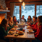 Artestia Swiss Fondue Set for Party - 2L Large Capacity Cheese Fondue Pot Melting Chocolate, Ceramic Fondue Pot, 6 Fondue Forks, Christmas, Wedding Gifts (Rockies Reverie)