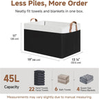 StorageWorks Storage Bins, Fabric Storage Bins for Shelves, Extra Large Storage Baskets with Metal Frame, Closet Baskets and Bins with Handles, Jumbo, Black and White, 2-Pack