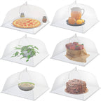 6 Pack Food Covers, Pop-Up Mesh Food Covers, Large and Tall Food Covers, Food Covers for Outside, Dish Covers for Outdoor Picnic Party BBQ (12" 14" 17")