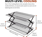 ShellKingdom 3 Tier Collapsible Cooling Rack, Outdoor Camping Picnic Shelf, Wire Cooling Rack for Baking, Cookies, Cake, Roasting, Grilling, Drying Rack
