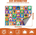 Cute Dogs Dish Drying Mat for Kitchen Counter Microfiber Absorbent Dish Kitchen Drying Mat Draining Reusable Washable for Dishes/Utensils/Counterto