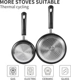 Nonstick Saucepan Set - 1 Quart and 2 Quart,Ultra Non Stick Sauce Pan Small Pot with Glass Lid,Great for Home Kitchen Restaurant,Black