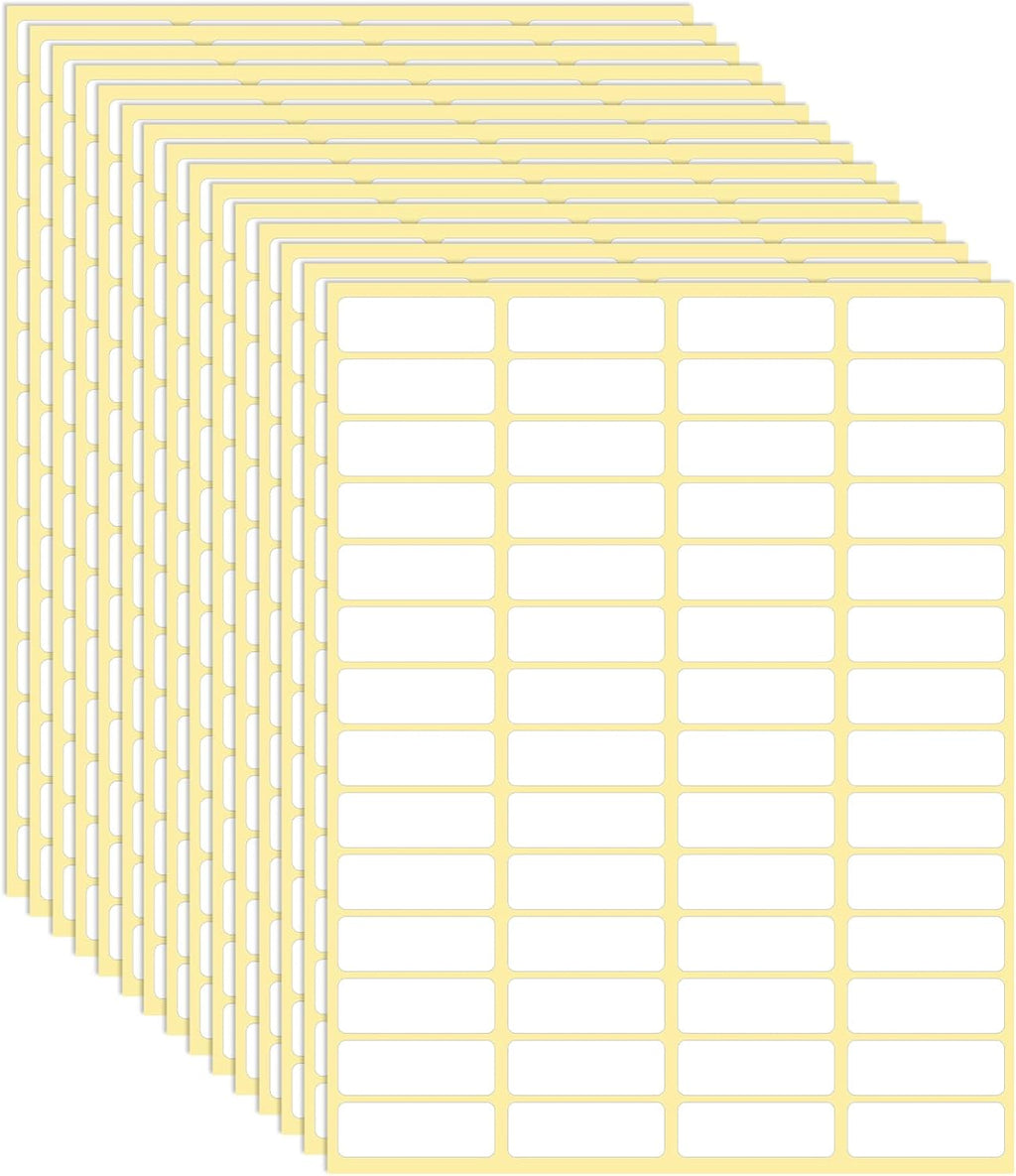 1680 Pcs Rectangle Labels 0.5" x 1.5" White Writable Name Label Stickers Blank Paper Stickers Self-Adhesive File Folder Labels for Document Bottle Cup School Office Classification