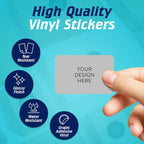 100 Custom Vinyl Stickers - Upload Your own Image, Text, Design, Logo - Personalized Logo Labels for Handmade, Packaging, Bottle, Jars, Candle, Brand Stickers (Gray, 3x2)