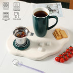 Sweejar Porcelain Tea Infuser Mug with Lid, 20 oz Teacup with Strainers for Loose Leaf Tea, Microwave and Dishwasher Safe Coffee Mug(Jade)