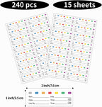 STARLIBOO Removable Multicolor Labels, Blank Stickers for Food Containers, 1x3 Inch, Waterproof, Easy Peel Off (240 Labels)