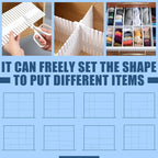 Blosssound 15pcs 5.12x 15 Tall Drawer Divider Adjustable Drawer Organizer DIY Ultra Deep Storage Organizer Separator with Fixed Buckle for Underwear Socks Dormitory Office Kitchen Bedroom(White)